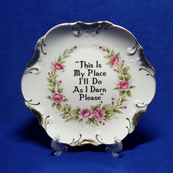 This Is My Place I'll Do As I Darn Please Wall Hanging Plate 1960's Home Decor - Picture 1 of 10
